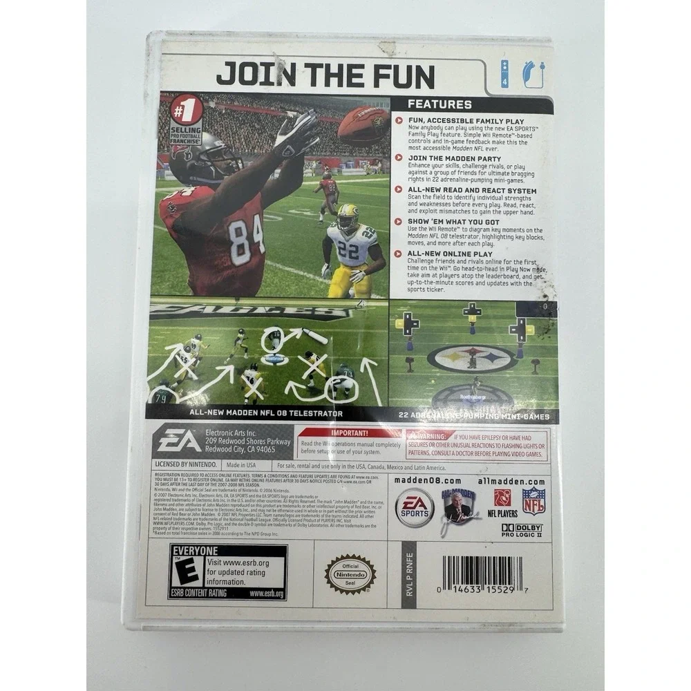 Madden NFL 08 Nintendo Wii EA Sports With Manual CIB